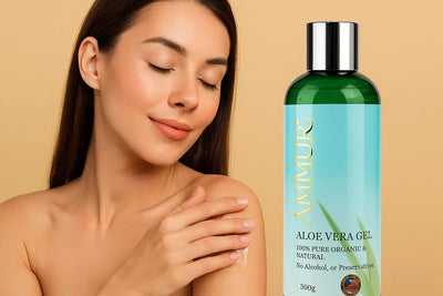 Ammuri Reines Bio Aloe Vera Gel – 300ml, Frisch Geschnitten, Für Akne, Psoriasis & Alle Hauttypen, Nicht Klebrig