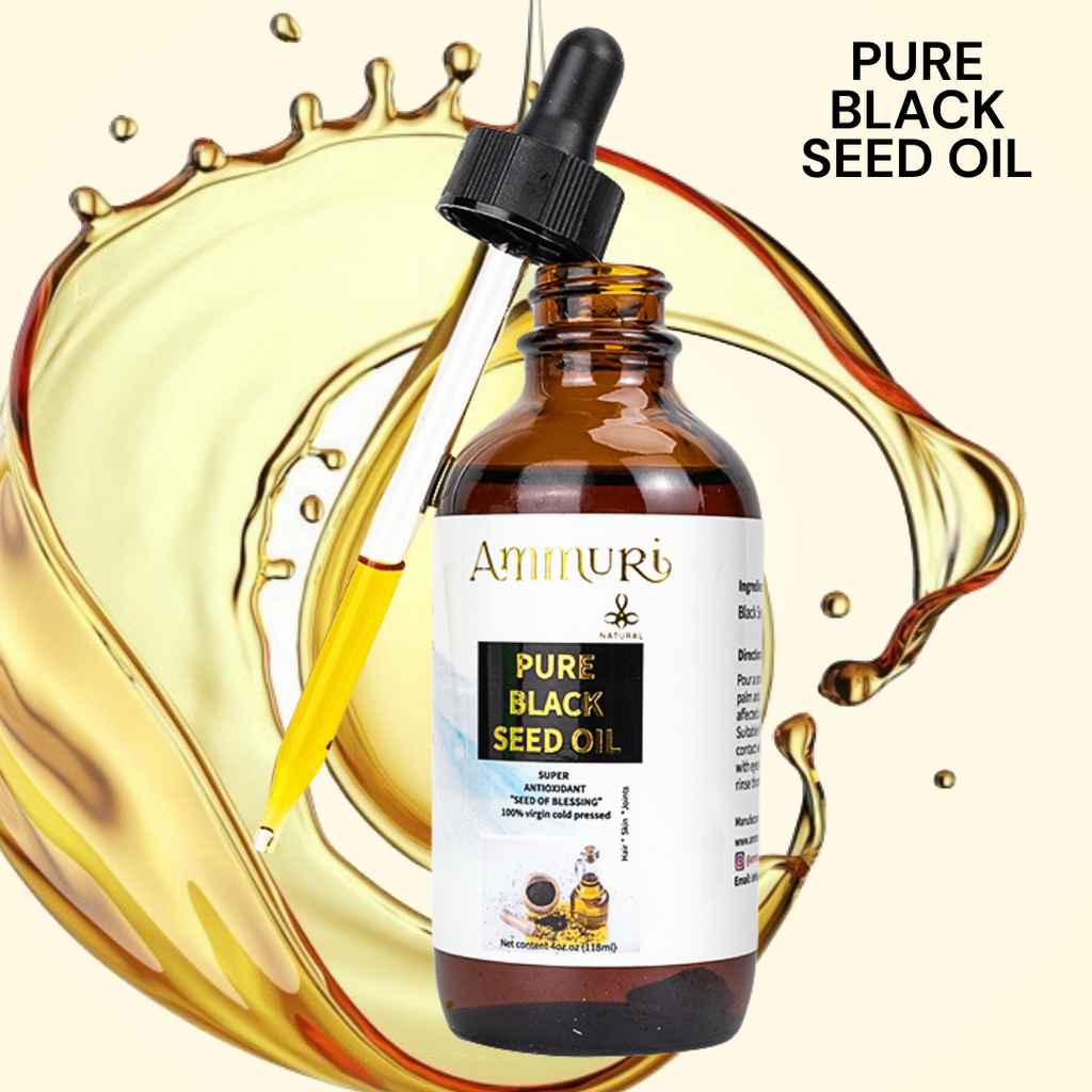 Pure Organic Black Seed Oil 100% Virgin cold pressed High Strength Seed Of Blessing - Ammuri Beauty