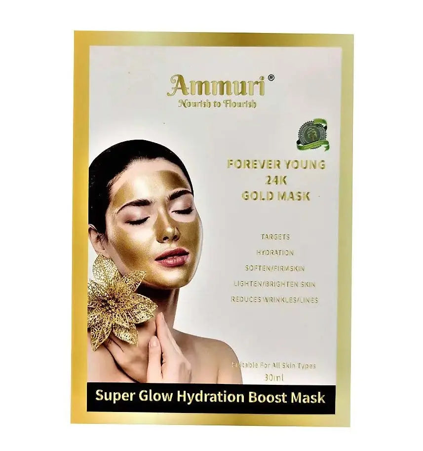 24K Gold Bio Collagen Crystal Face Mask + Eye Mask + Lip Mask, Anti ageing Skin Care (2pairs) Ammuri Skincare