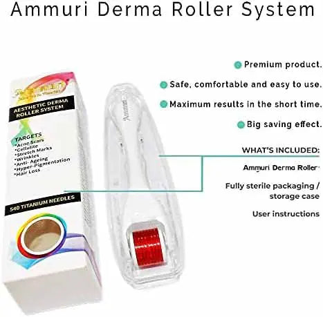 Ammuri Derma Roller Micro Needle & SkinCare Regeneration Keep Your Skin Young and Radiant Anti Age Boost Collagen Roller for Home Use - Ammuri Beauty