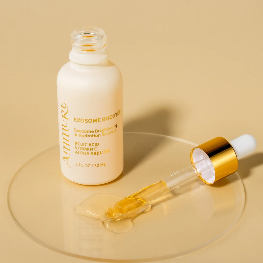 Ammuri Exosome Booster Serum – Brightening & Hydration Booster with Kojic Acid, Vitamin C & Alpha Arbutin | Fades Dark Spots, Evens Skin Tone & Boosts Radiance | For Face & Body – 30ml Ammuri Skincare