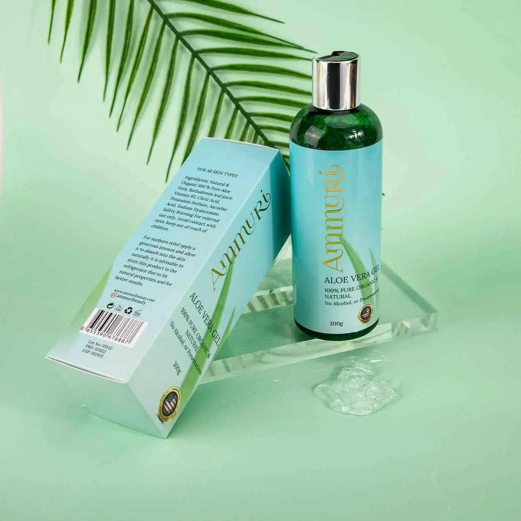 Ammuri Organic 100% Pure Aloe Vera Gel, Natural, and Organic - Soothes, Hydrates, and Repairs.