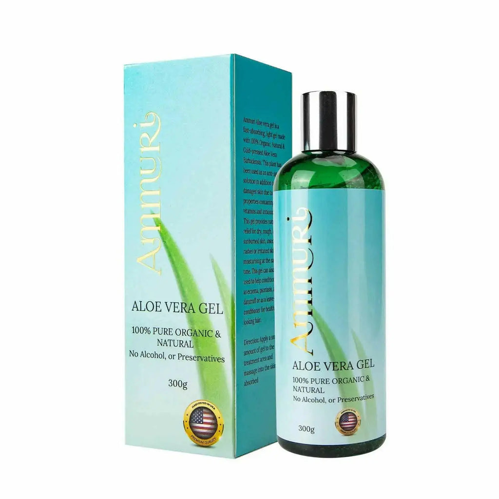 Ammuri Organic 100% Pure Aloe Vera Gel, Natural, and Organic - Soothes, Hydrates, and Repairs.