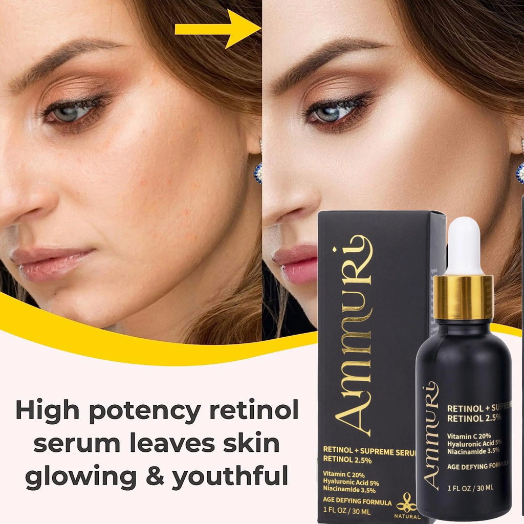 Retinol Supreme 2.5% Serum + Vitamin Hyaluronic Acid & Niacinamide - Ammuri Beauty