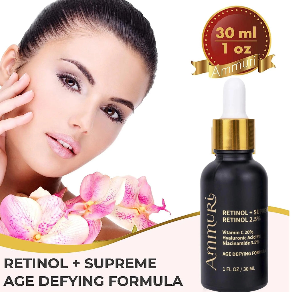 Retinol Supreme 2.5% Serum + Vitamin Hyaluronic Acid & Niacinamide - Ammuri Beauty