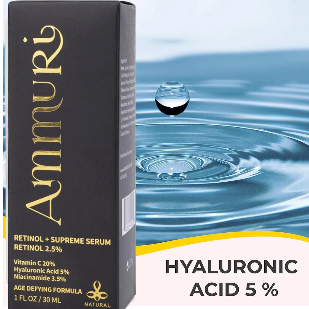 Retinol Supreme 2.5% Serum + Vitamin Hyaluronic Acid & Niacinamide - Ammuri Beauty