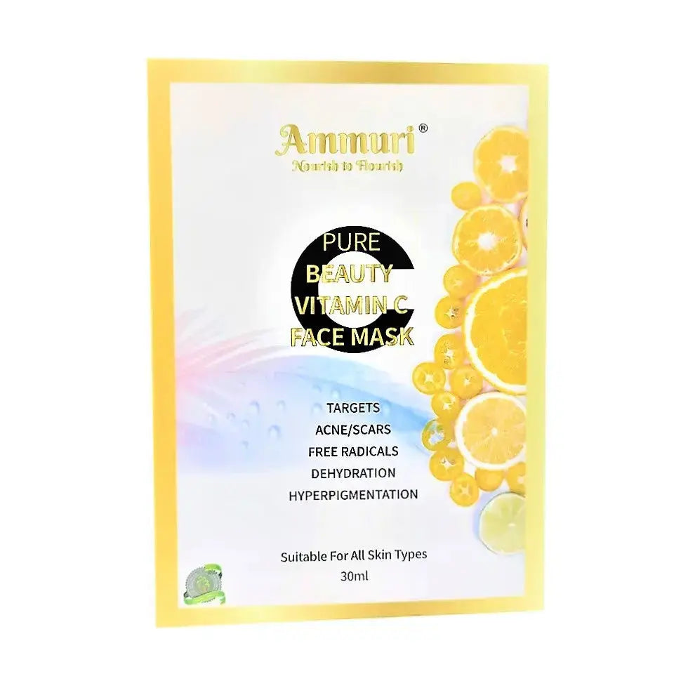 Vitamin C Silk Face Mask Sheets Hyaluronic acid Antioxidant Anti Age Anti Wrinkle - Ammuri Beauty