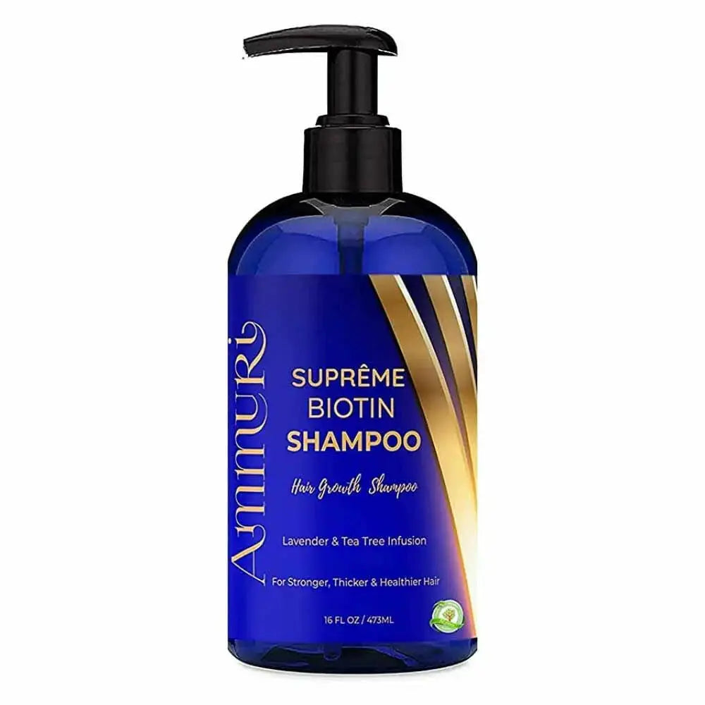 Ammuri Skincare Supreme Biotin Shampoo for unisex thinning hair treatment with lavender and tea tree infusion