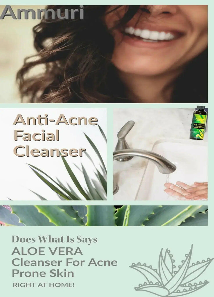 Ammuri Skincare 3-in-1 Deep Cleansing Milk for Anti-Acne Facial Cleansing with Aloe Vera