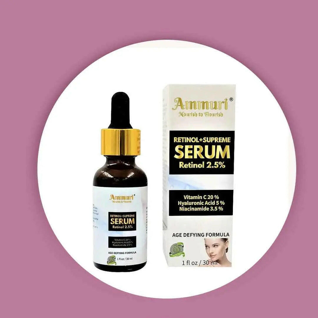Ammuri Skincare Advanced Retinol Anti-Wrinkle Treatment Face Serum with Vitamin C and Hyaluronic Acid