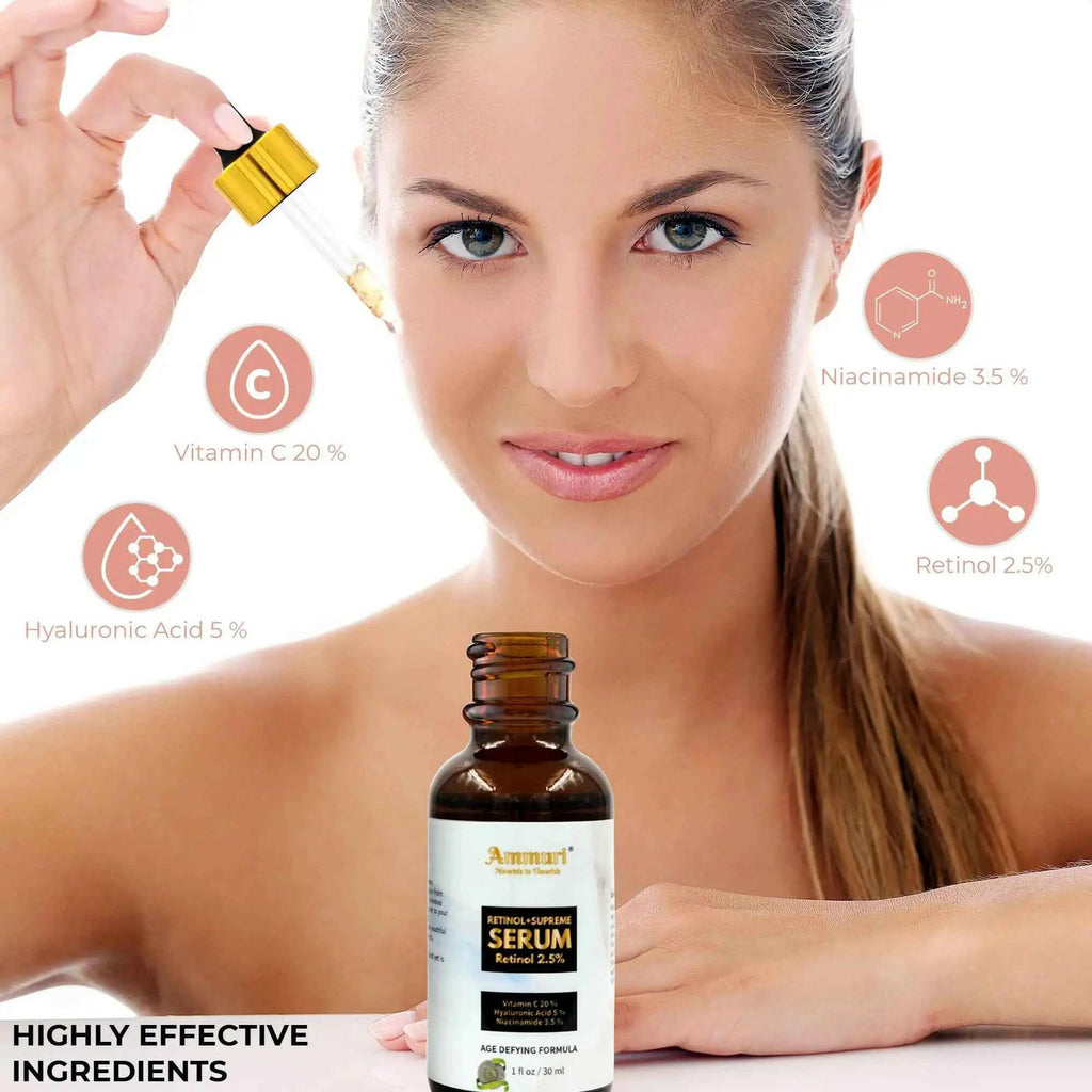 Ammuri Skincare Advanced Retinol Anti-Wrinkle Treatment Serum with effective ingredients for youthful skin