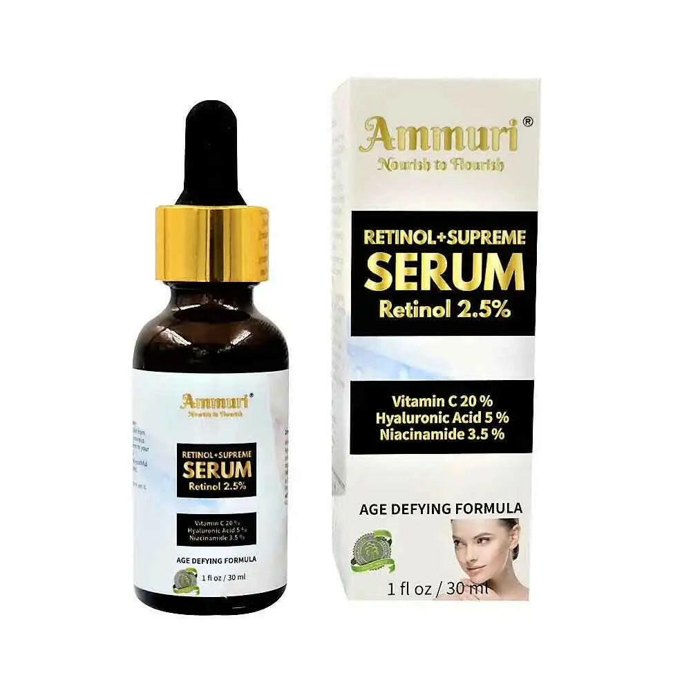 Ammuri Skincare Advanced Retinol Anti-Wrinkle Treatment in a dropper bottle with age-defying ingredients