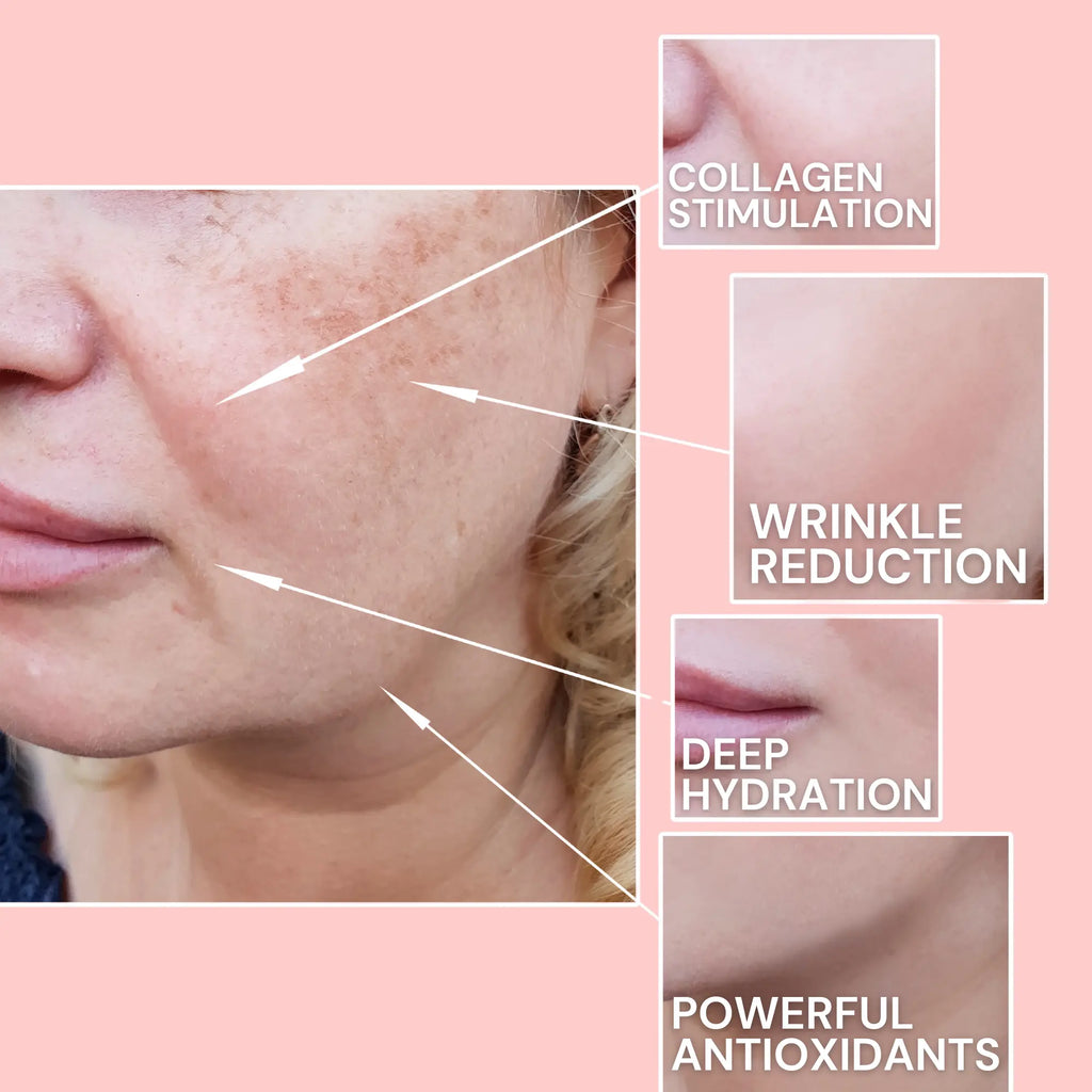 Ammuri Beauty brightening facial serum promoting collagen stimulation and wrinkle reduction