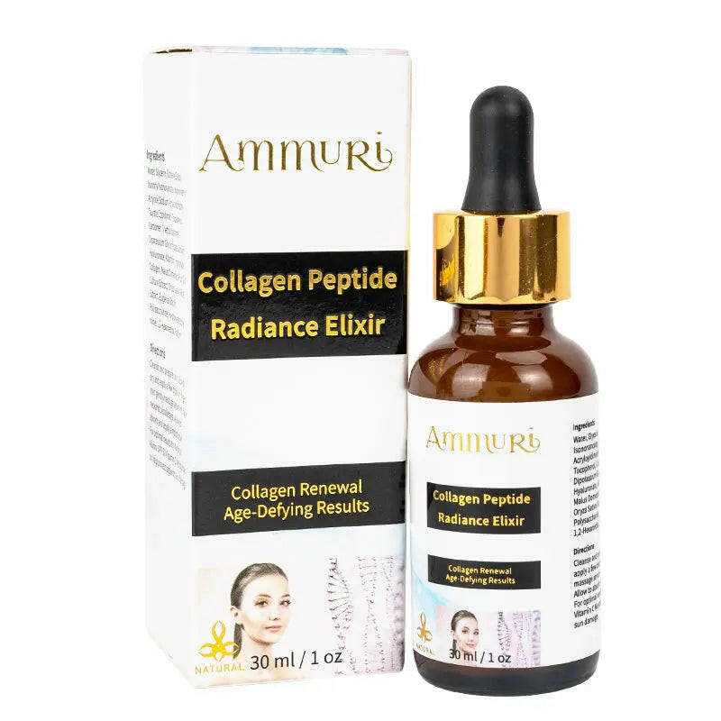 Ammuri Skincare Collagen Peptide Serum in a 30ml bottle, designed for age-defying skin renewal