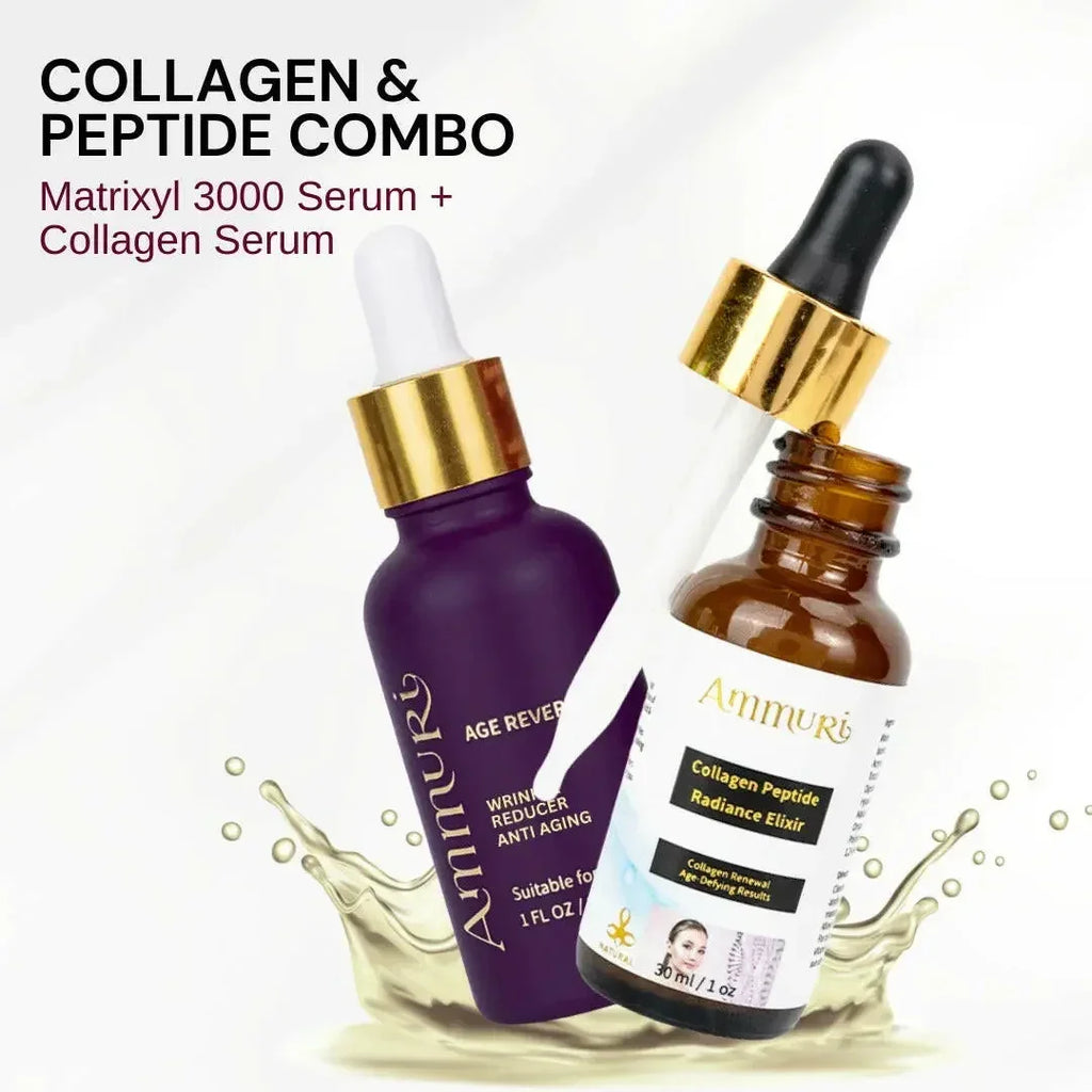 Ammuri Beauty Collagen Peptide Skincare Combo with Matrixyl 3000 Serum and Collagen Serum
