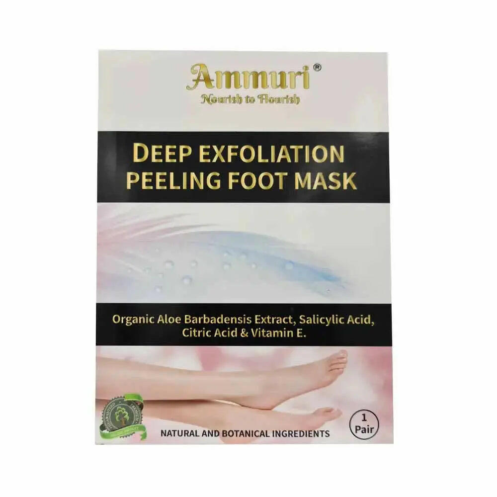 Ammuri Skincare Deep Exfoliating Foot Mask with Aloe, Salicylic Acid, and Vitamin E for soft, smooth feet