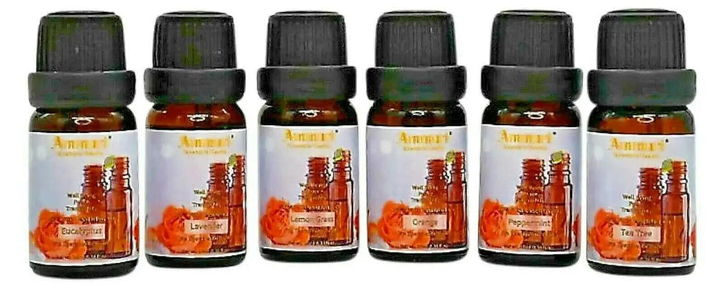 Ammuri Skincare essential oils gift set featuring six aromatic bottles for relaxation and wellness