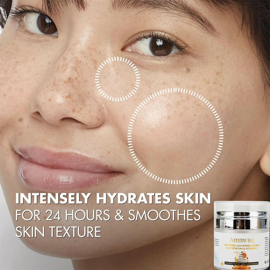 Ammuri Skincare Glutathione skin brightening cream for intense hydration and smooth skin texture