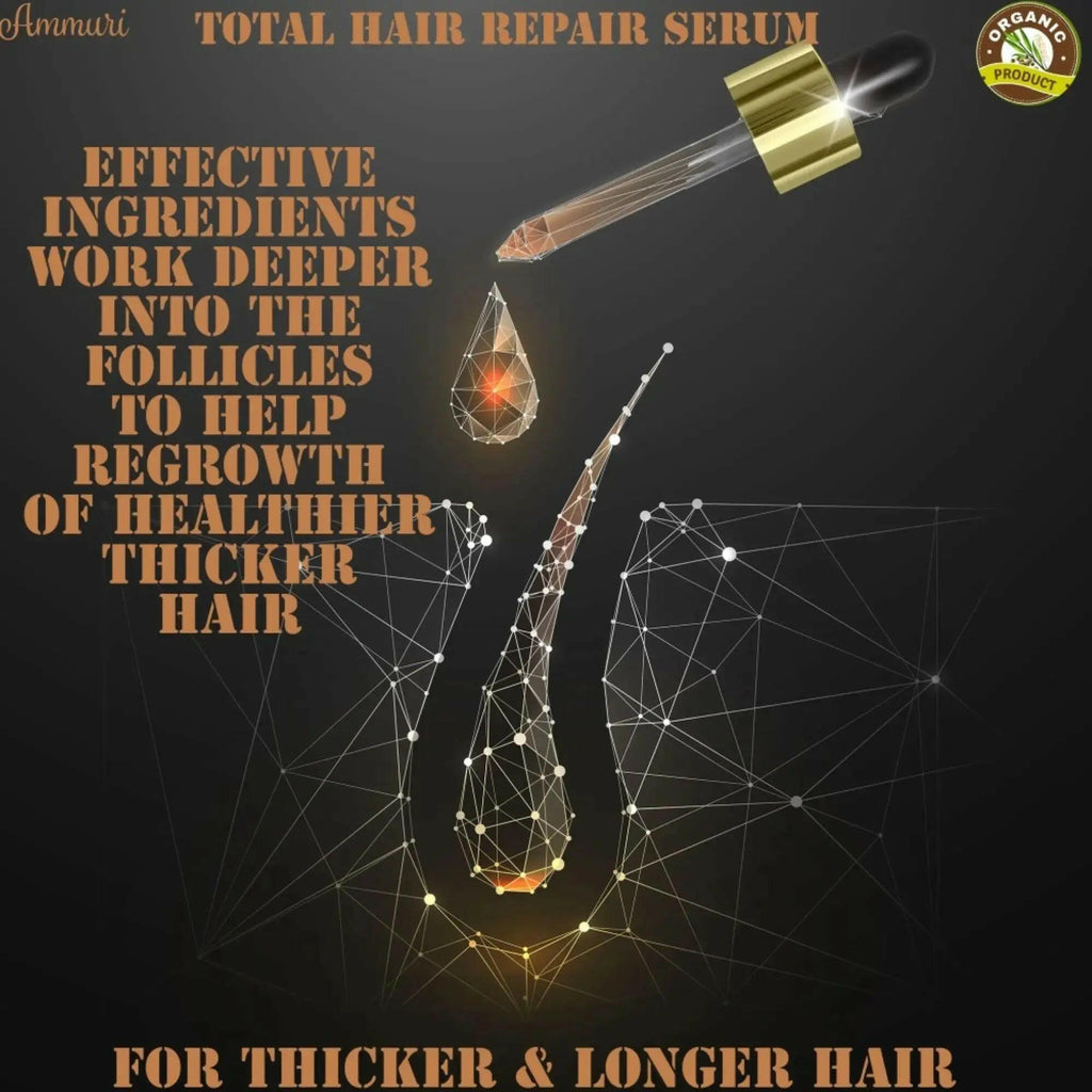 Ammuri Skincare Total Hair Repair Serum, a hair loss solution for thicker and longer hair