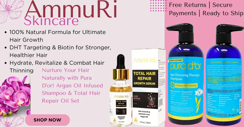 Pura D'or Argan Oil Shampoo & Hair Repair Set - Boost Growth, Fight Thinning, & Revitalize Naturally Ammuri Skincare