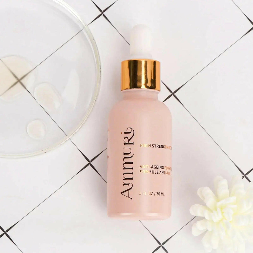 Ammuri Skincare high strength retinol serum in a glass bottle for effective anti-ageing treatment