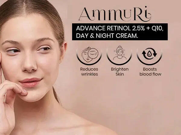 Ammuri Beauty Q10 face cream with Advance Retinol 2.5% for firming day and night use