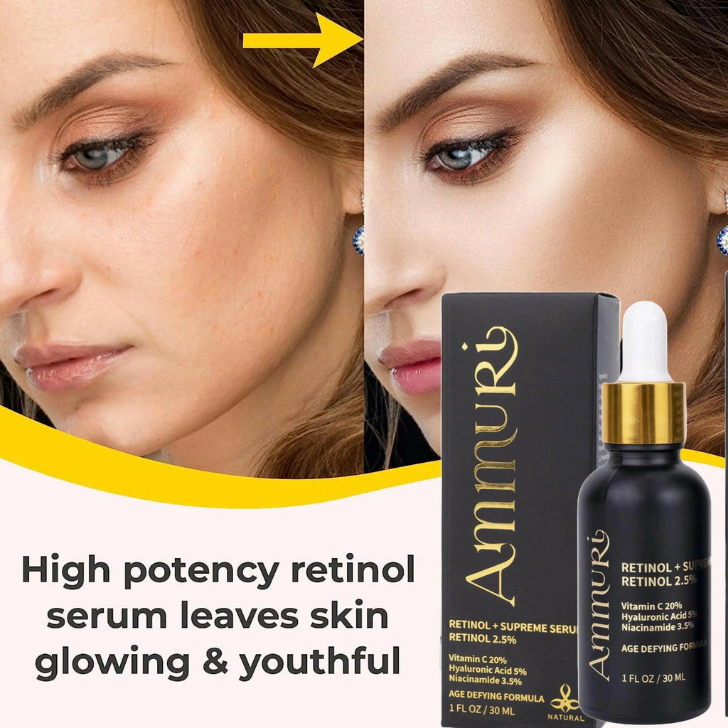 Ammuri Skincare high potency retinol serum for anti-aging that promotes glowing and youthful skin