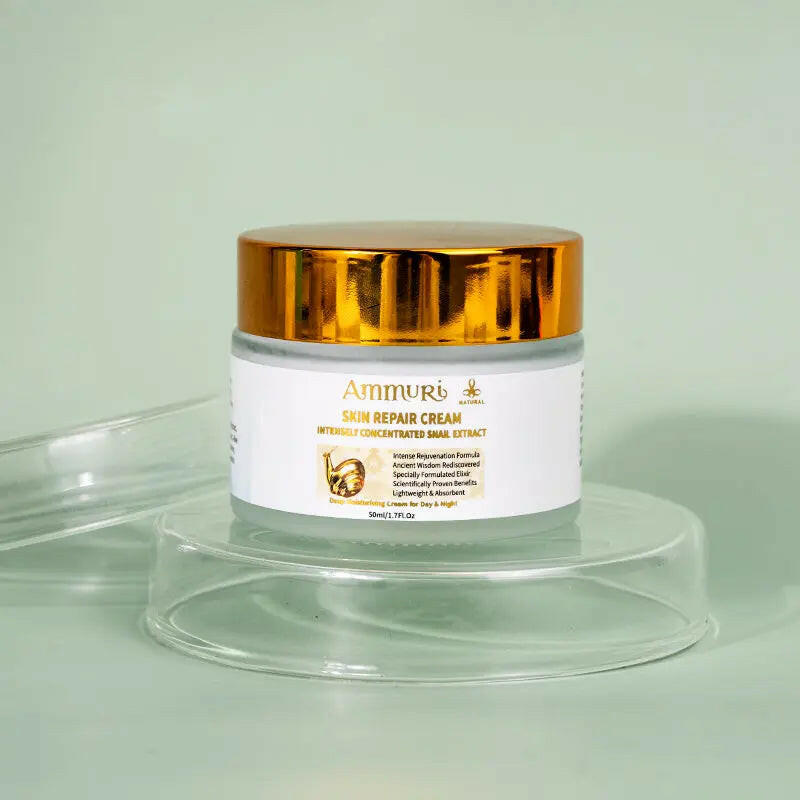 Ammuri Bioactive Snail Repair Cream with Snail Extract Skin Cream for skin rejuvenation in a sleek container