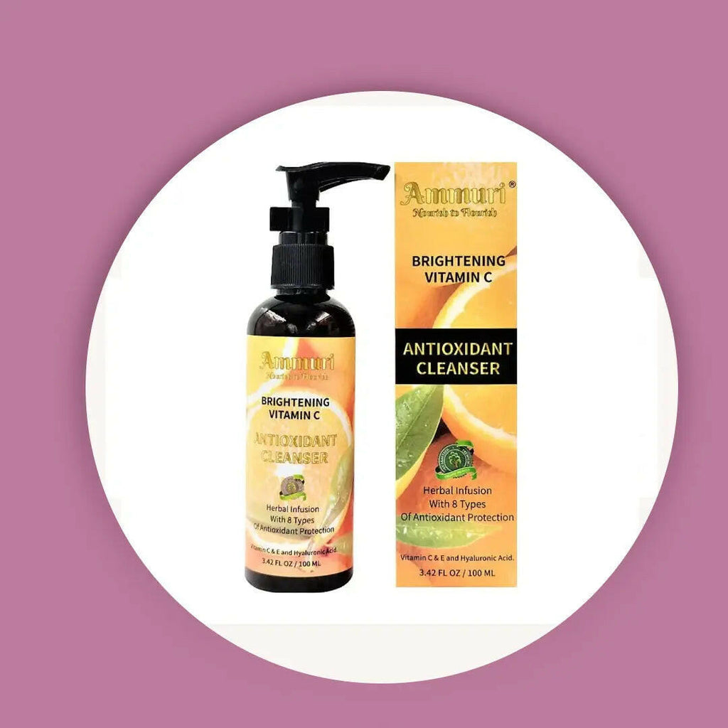 Ammuri Skincare Brightening Vitamin C Facial Cleanser with antioxidant protection in a 300ml bottle