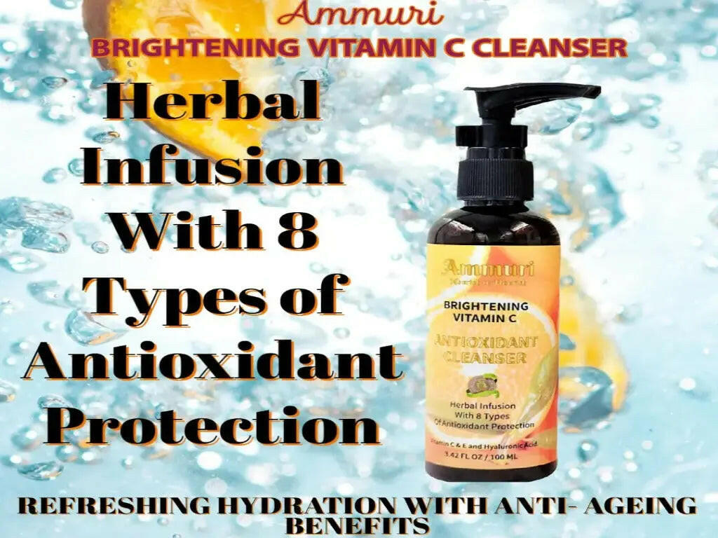 Ammuri Skincare Vitamin C facial cleanser with herbal infusion and antioxidant protection for refreshing hydration