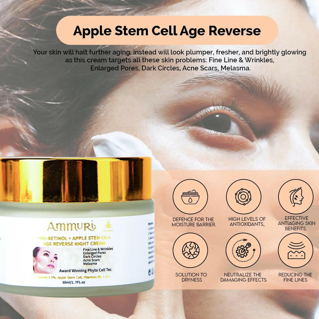 Ammuri Skincare Apple Stem Cell Age Reverse Cream with retinol apple stem cell cream for youthful, glowing skin