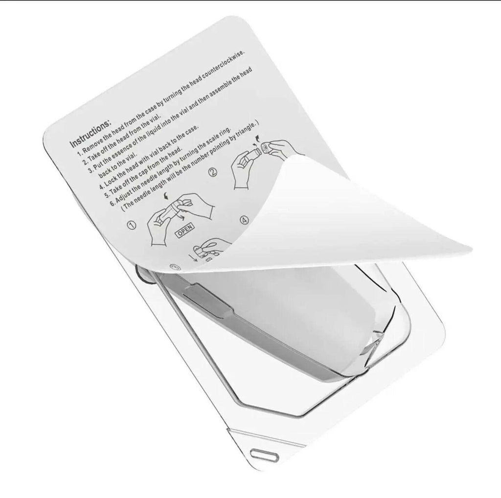 Ammuri Beauty adjustable derma stamp with 24 titanium microneedles and usage instructions for effective skincare