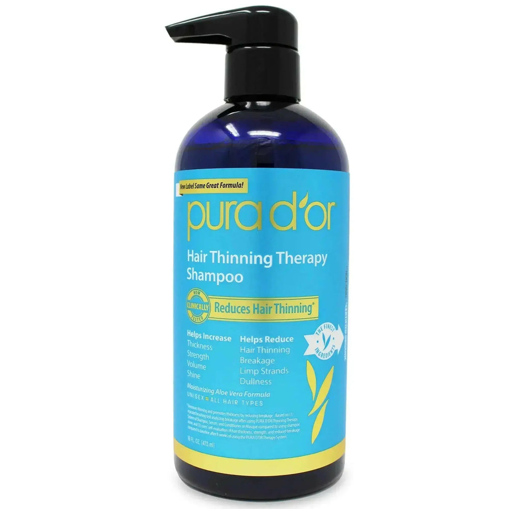 Pura D'or hair repair set including hair thinning therapy shampoo for thicker hair and reduced hair loss