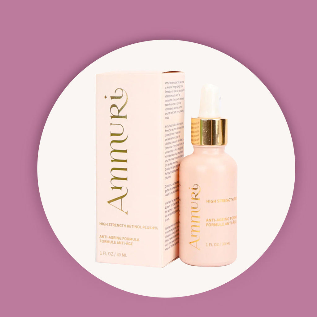 PREMIUM Retinol Serum 4% For Face/Neck/Eyes with Hyaluronic Acid. 10X More Effective, Anti Ageing Retinol Serum for Acne Treatment, Wrinkles, Fine Lines & Sensitive Skin, Hydrate & Brighten your look! 100% Satisfaction Ammuri Skincare